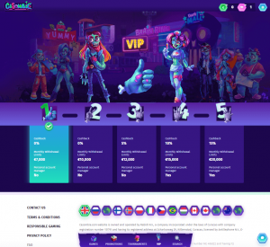 Casombi Casino desktop layout screenshot showing site structure and main navigation – tested