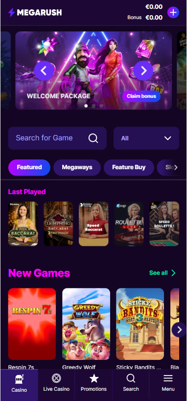 MegaRush Casino Preview Image 2