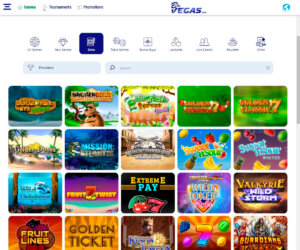 BluVegas Casino desktop slots preview screenshot showing popular slot machines – tested