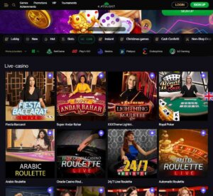 Katsubet Casino desktop live casino preview screenshot showing live dealer tables – tested