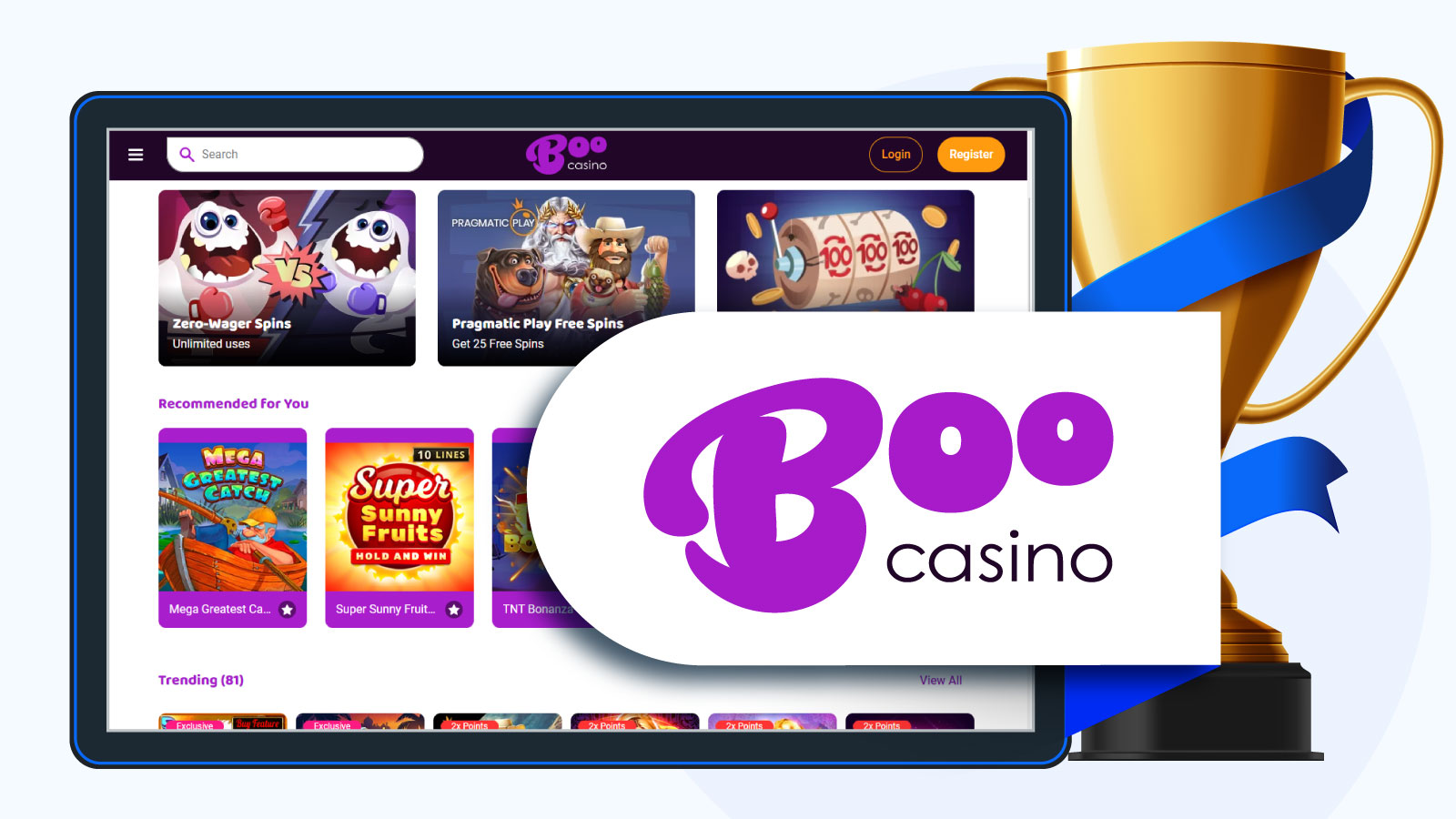 Boo Casino homepage
