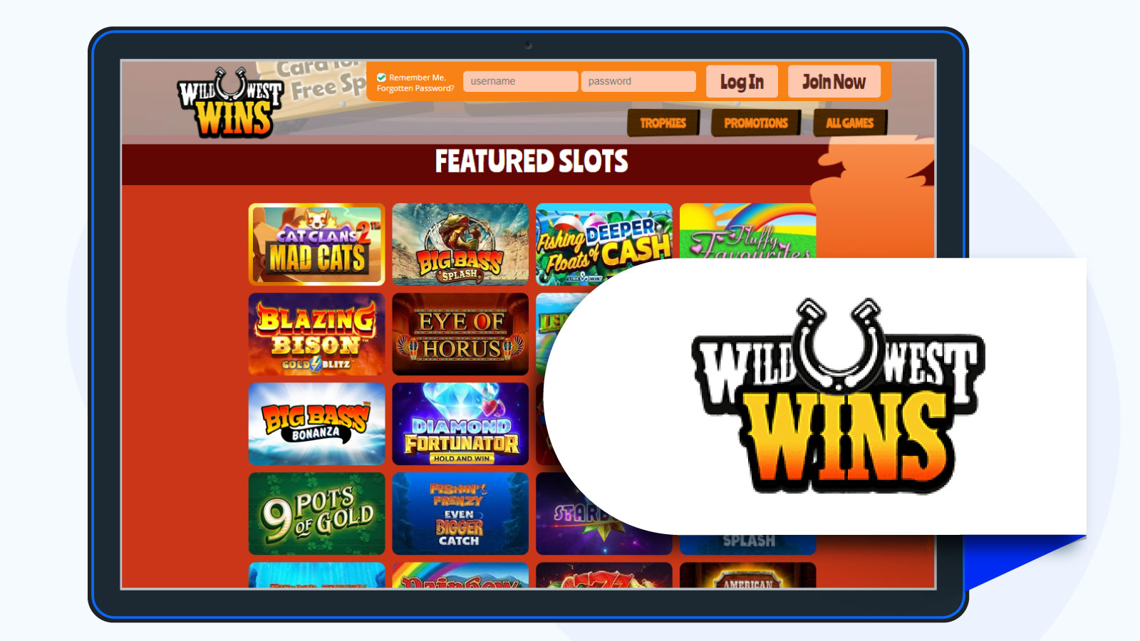 Wild West Wins casino slot games slection