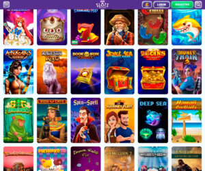 SlotsPalace Casino desktop slots preview screenshot showing popular games – tested
