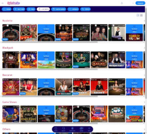 Spin-Genie Casino desktop interface screenshot showing live dealer games collection including blackjack and roulette - tested