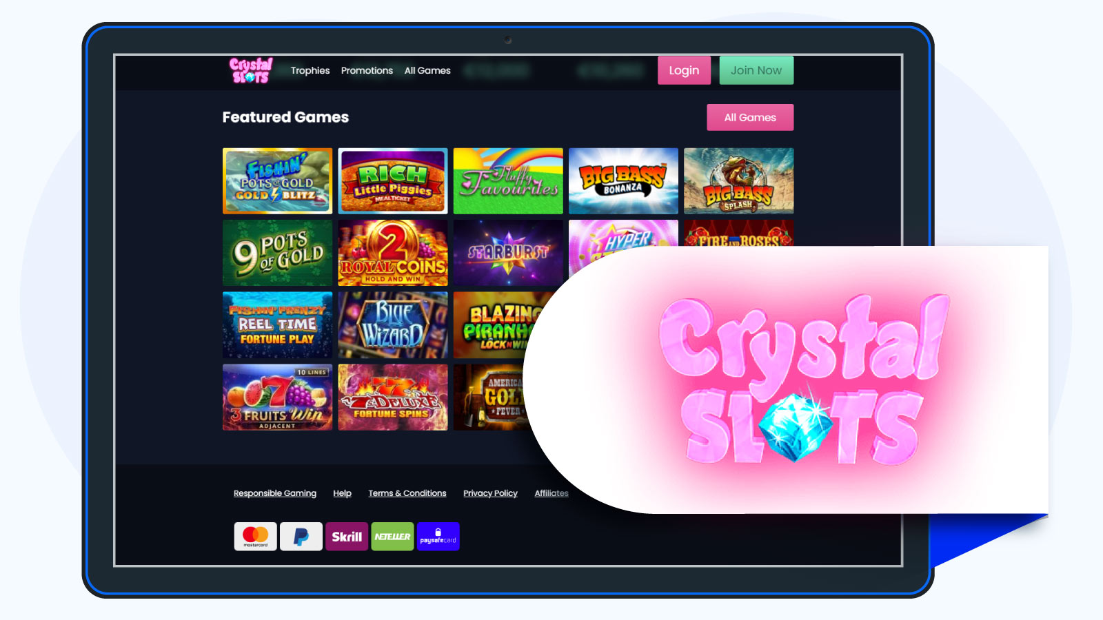 Crystal Slots Casino – our runner-up casino