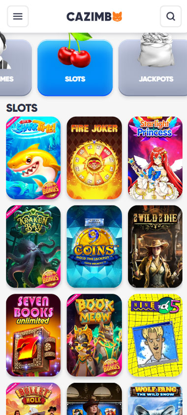 Cazimbo Casino Slot review mobile