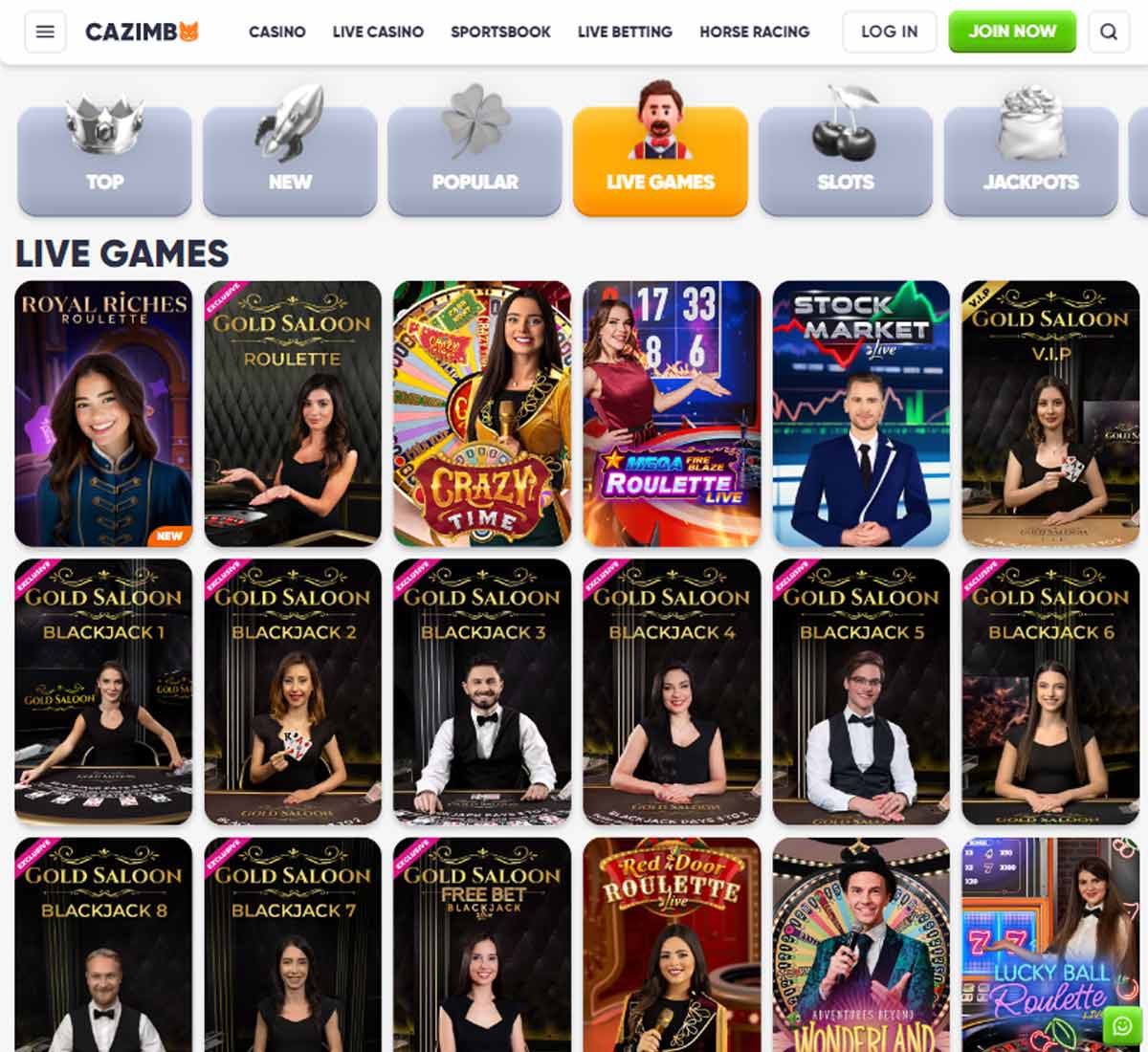 Cazimbo Casino live dealer games review