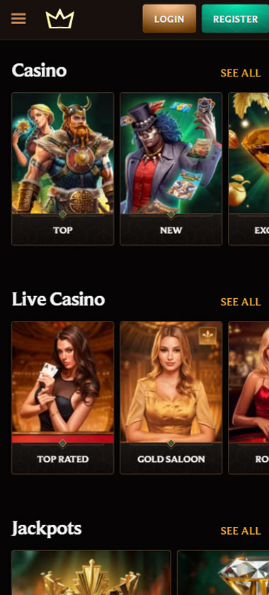 CrownPlay Casino game types mobile review