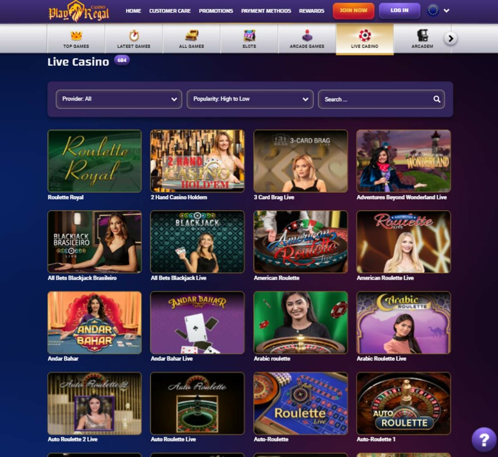 Play Regal Casino live dealer games review