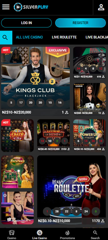 Silverplay Casino live dealer games mobile review