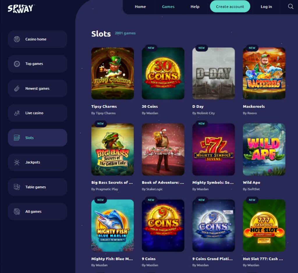 SpinAway Casino slots review