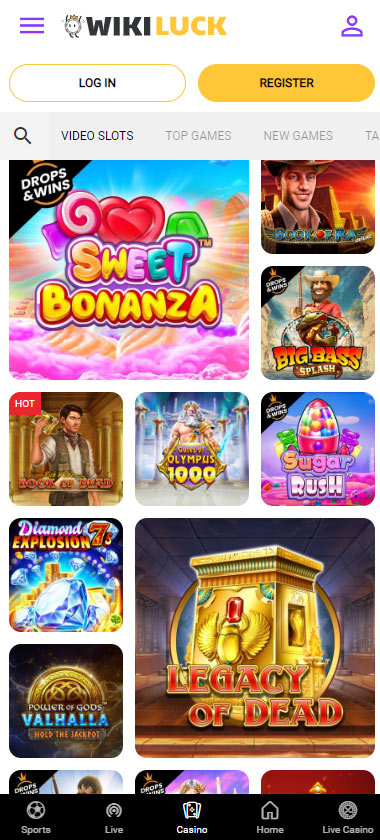 WikiLuck Casino game types mobile review