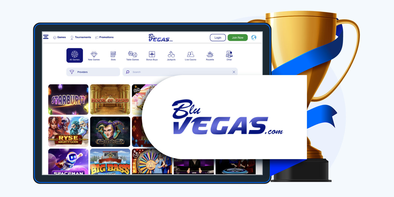 #1. Best Casino with 200% Bonus: Blu Vegas