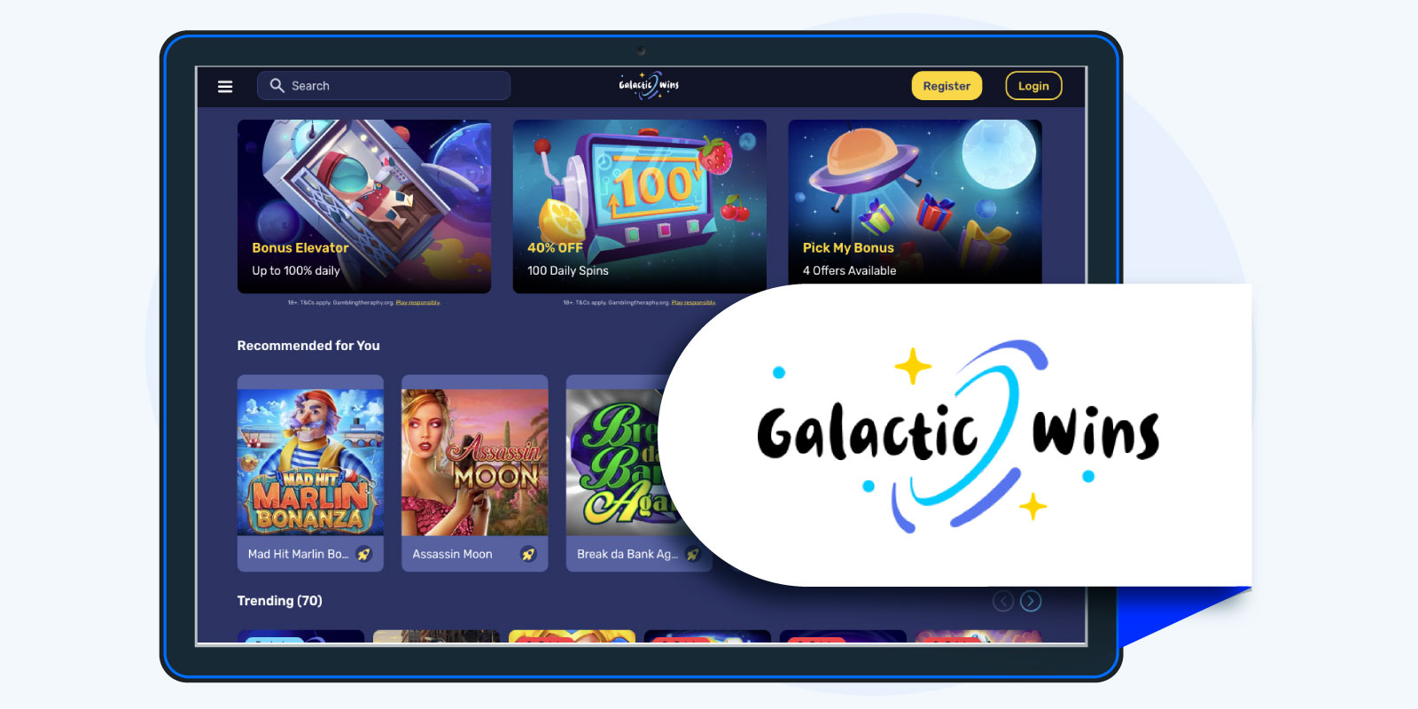 Galactic Wins Casino - 1st Best Casino with Free Spins No Deposit