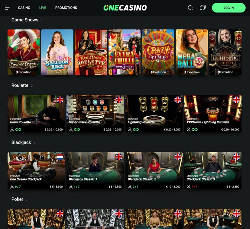 one-casino-live-casino-games-collection-review