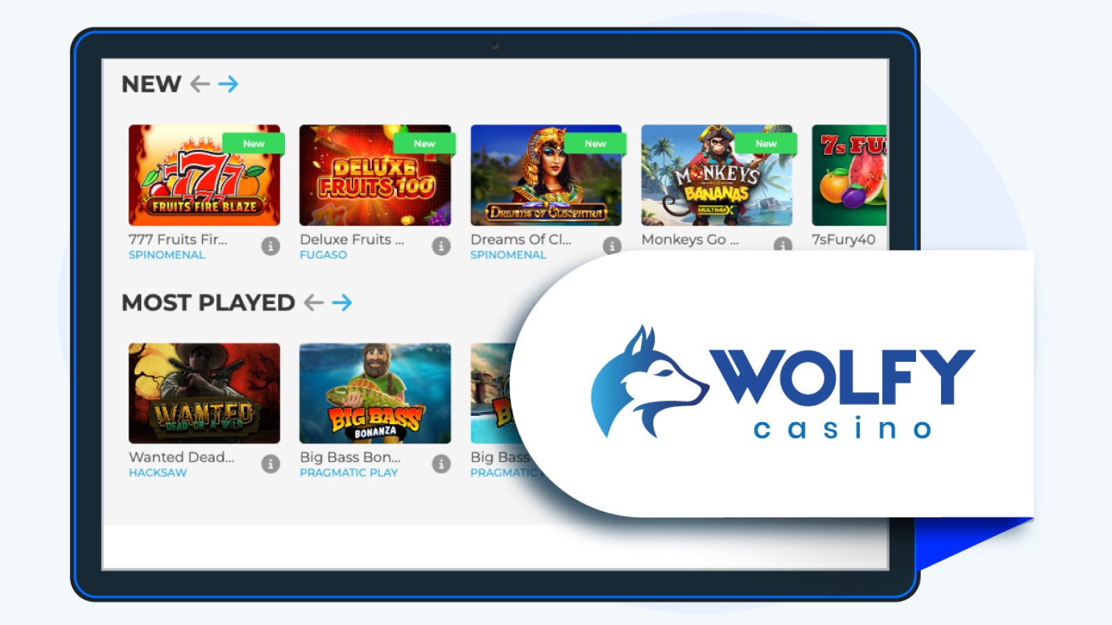 2. Wolfy Casino Quick Review - Top Playtech Casino for the Games Selection in 2024