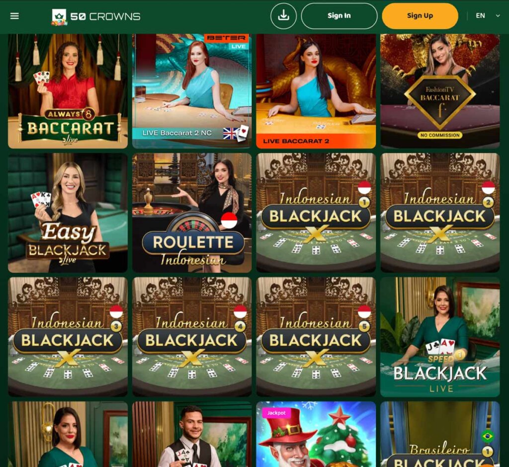 50Crowns-casino-live-casino-games-collection-review
