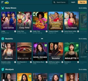 Arcanebet Casino desktop live casino section screenshot showing game shows, roulette and blackjack - tested