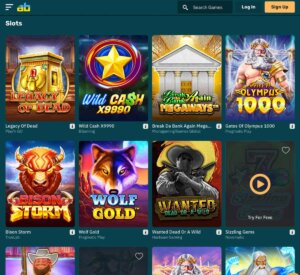 Arcanebet Casino desktop slots section screenshot showing popular slots like Gates of Olympus 1000, Wolf Gold and Legacy of Dead - tested