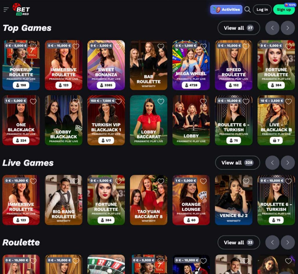 BetOnRed-casino-live-casino-games-collection-review