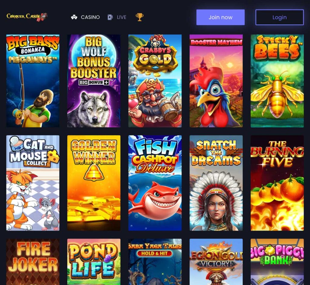 Conquer-casino-slots-variety-review