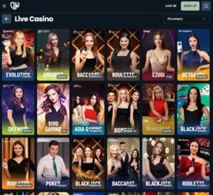 DepositWin Casino desktop live casino games screenshot showing live dealer roulette, blackjack, and baccarat – tested