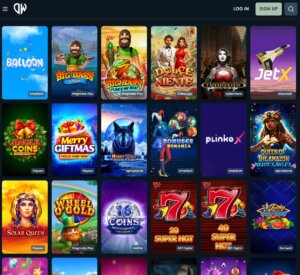 DepositWin Casino desktop slots variety screenshot showing featured slot titles and jackpots – tested