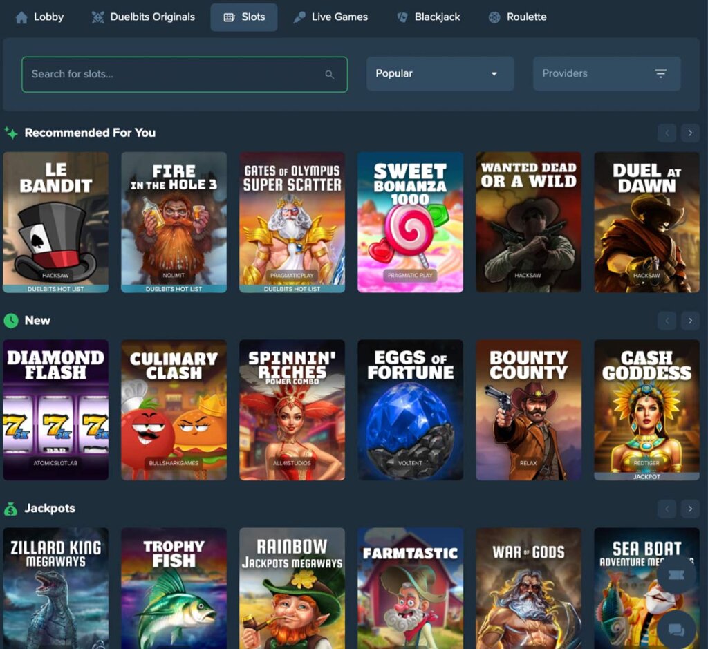 Duelbits-casino-slots-variety-review
