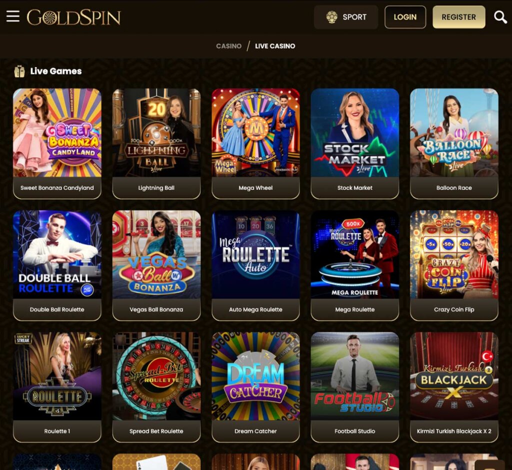 GoldSpin-casino-live-casino-games-collection-review