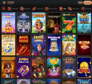 Gransino Casino desktop slots variety screenshot showing various slot titles – tested