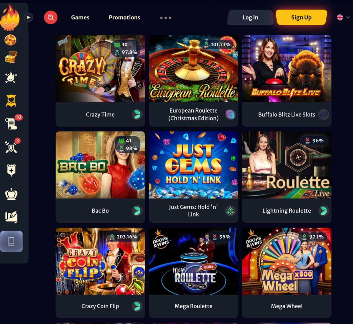 HellSpin casino live casino games collection review