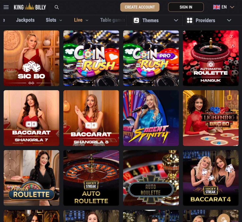 KingBilly-casino-live-casino-games-collection-review