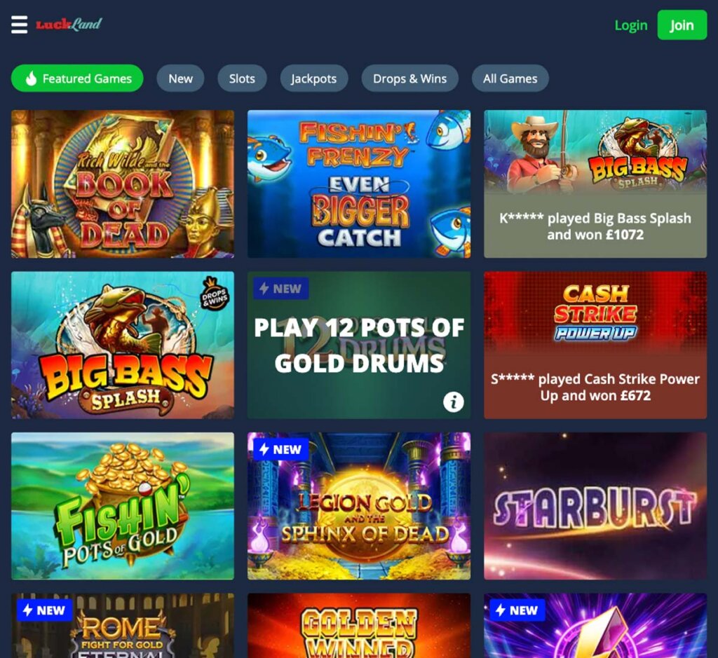 Luckland-casino-live-casino-games-collection-review