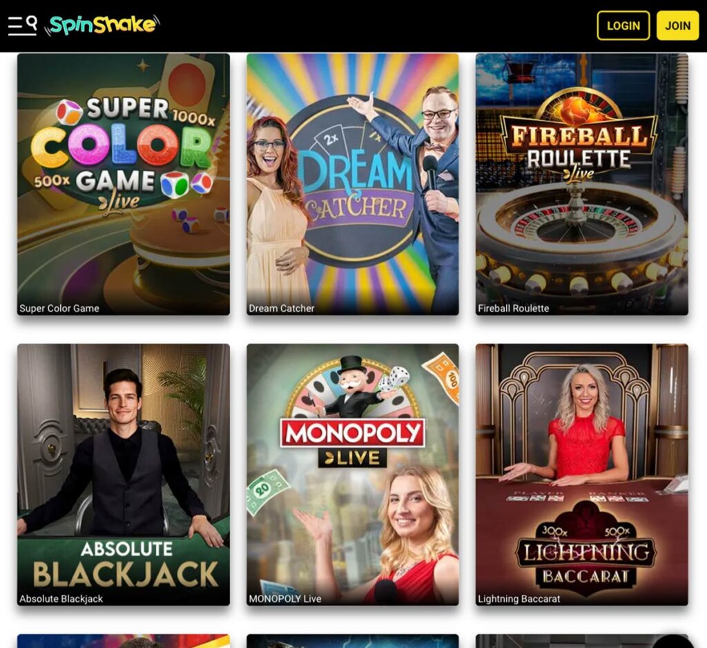 SpinShake-casino-live-casino-games-collection-review