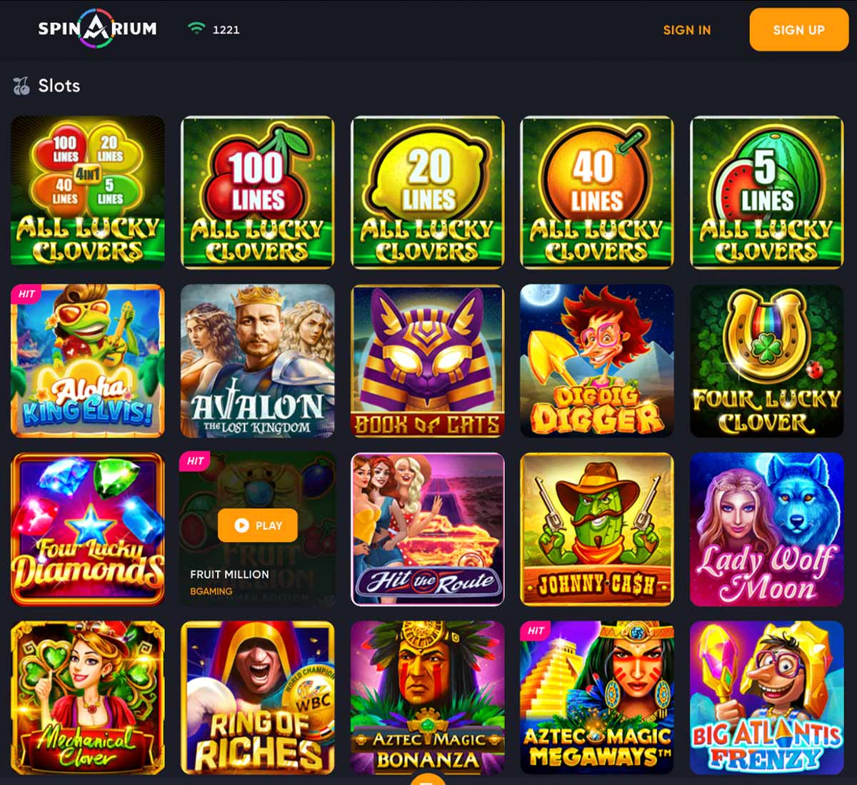 Spinarium casino slots variety review