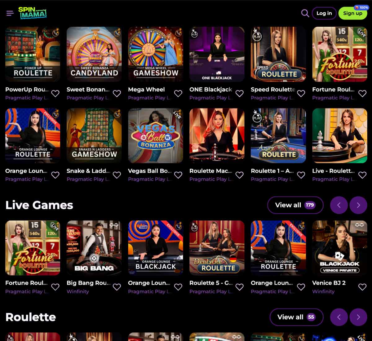 Spinmama casino live casino games collection review