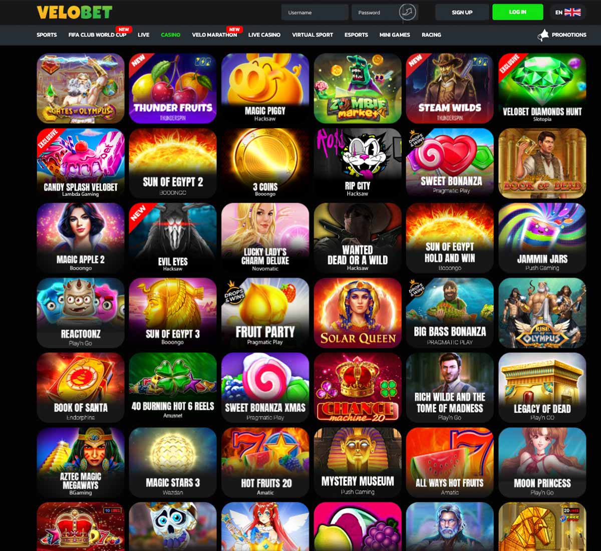 Velobet casino slots variety review