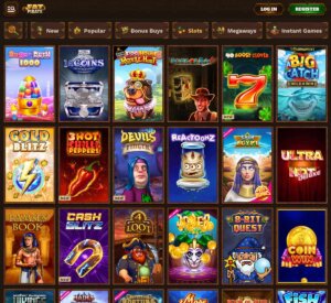 Fat Pirate Casino desktop slots variety screenshot showing themed slot machines – tested