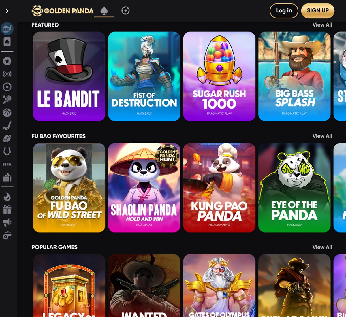 golden panda casino slots variety review