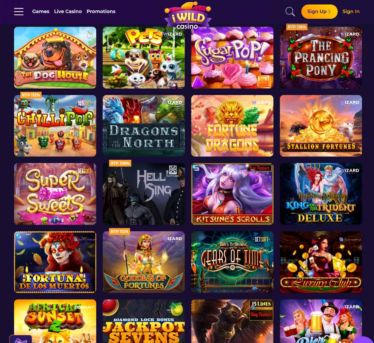 iWild casino slots variety review