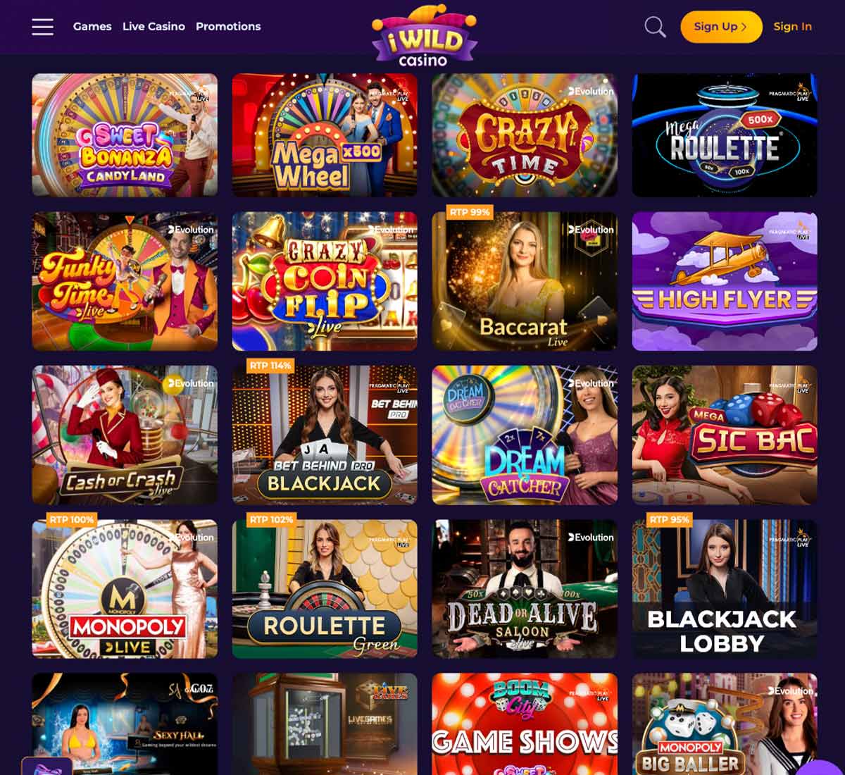 iwild casino live casino games collection review
