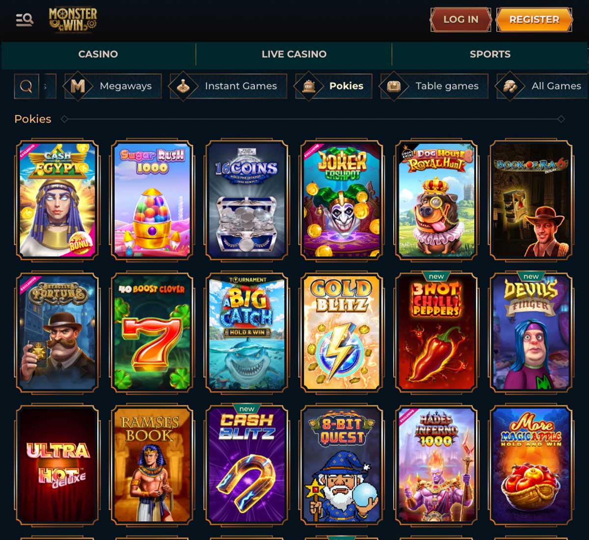 monster win casino slots variety review