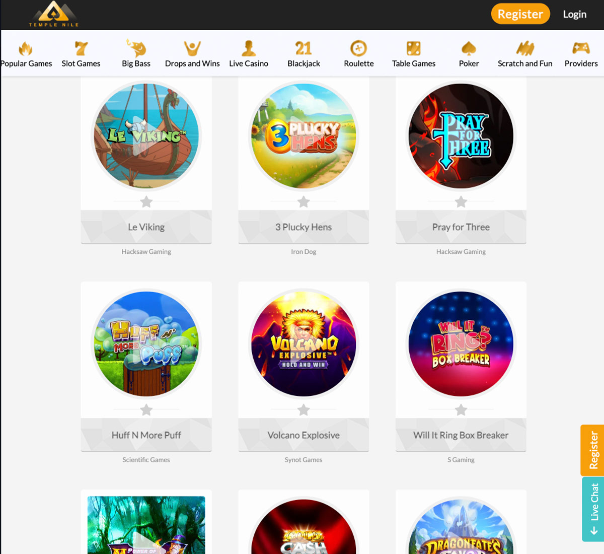 temple nile casino slots variety review