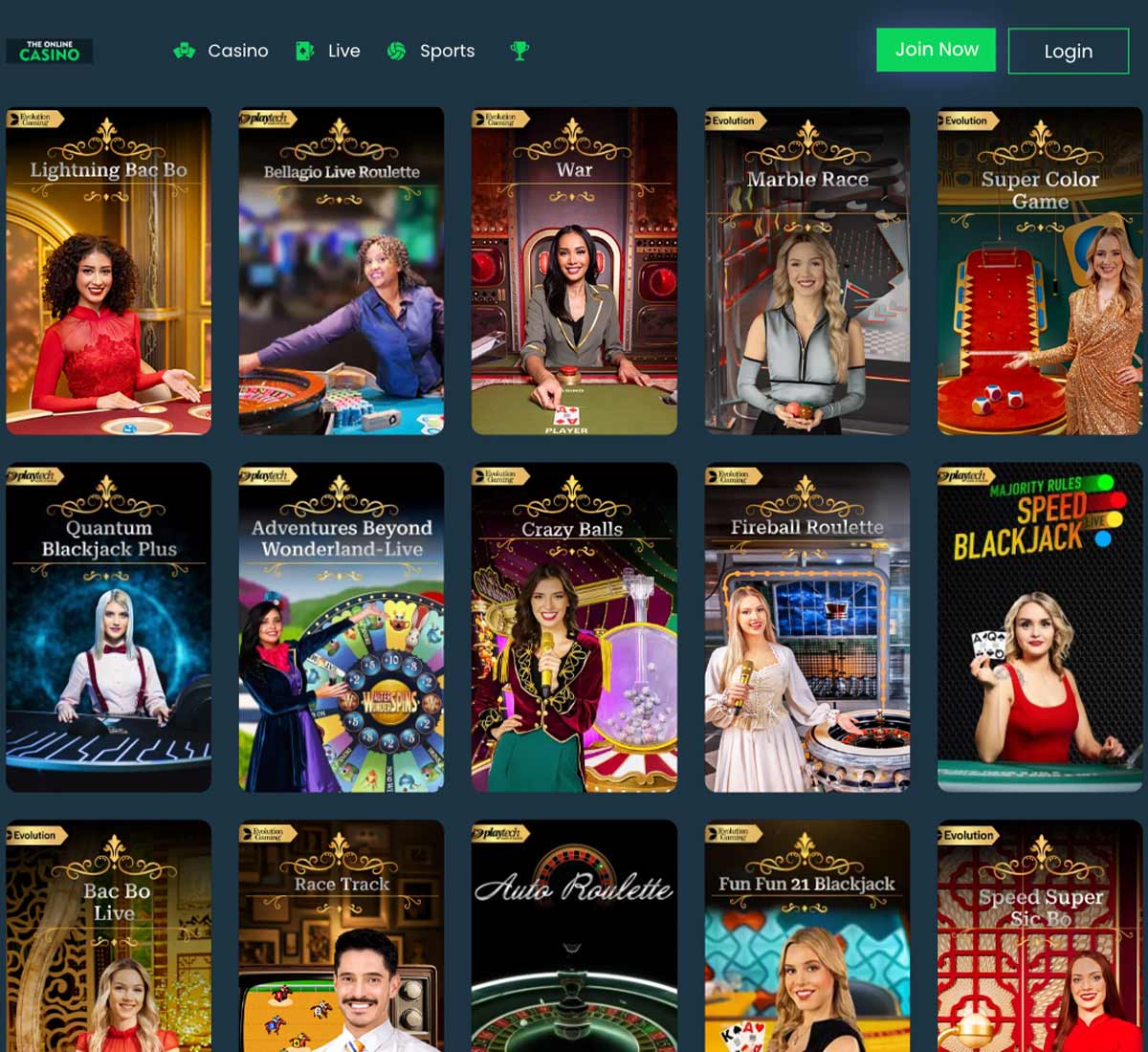 the online casino live casino games collection review