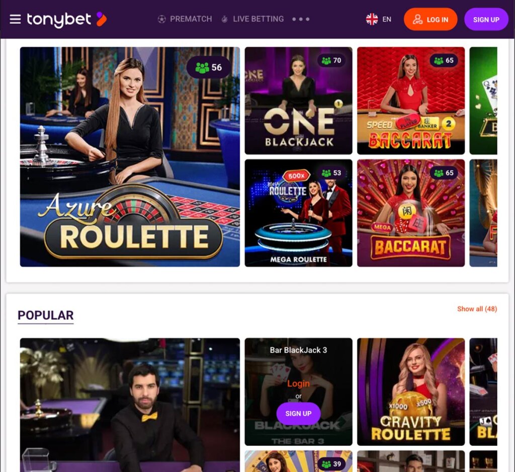 tonybet-casino-live-casino-games-collection-review