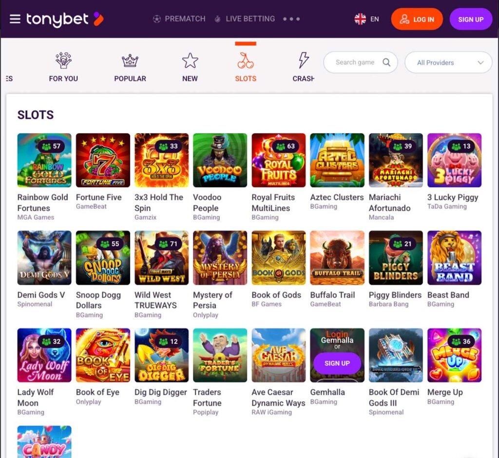 tonybet-casino-slots-variety-review