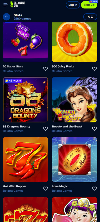 Billionairespin-casino-slots-mobile-review