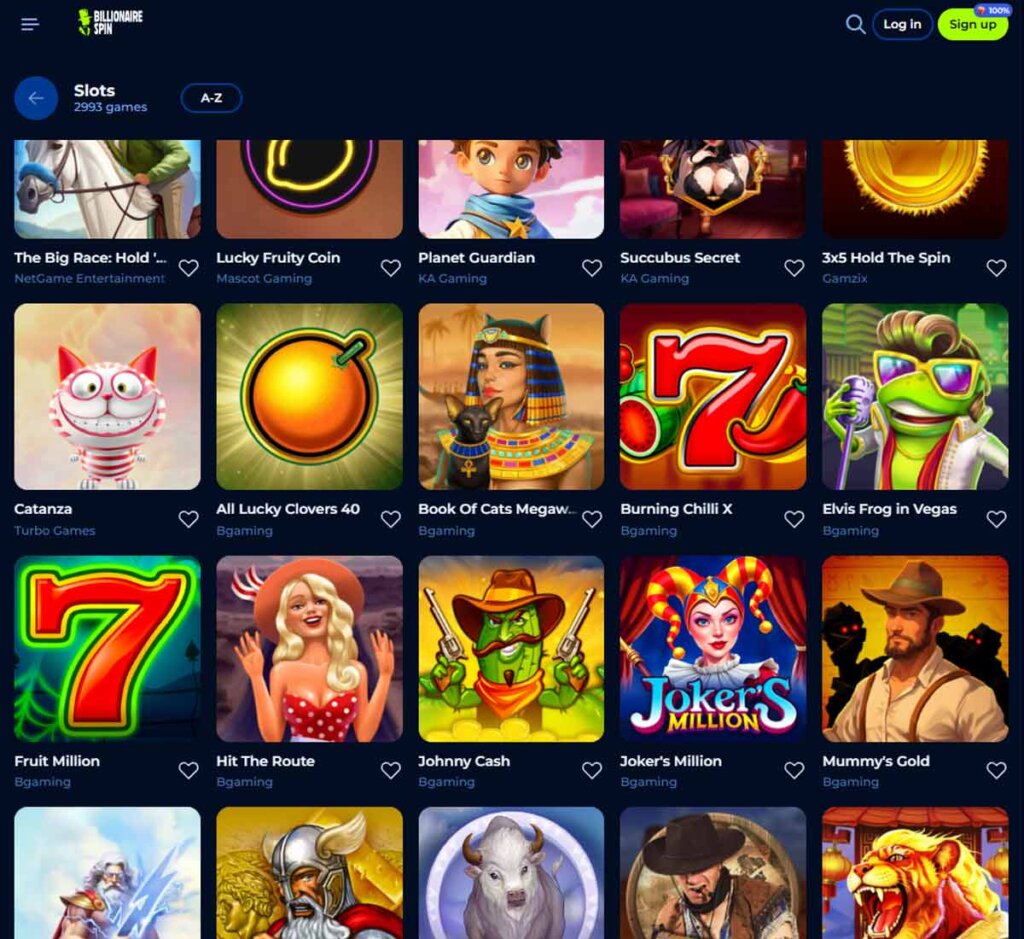 Billionairespin-casino-slots-variety-review