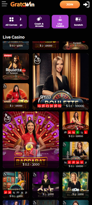 GratoWin-casino-live-casino-games-mobile-review