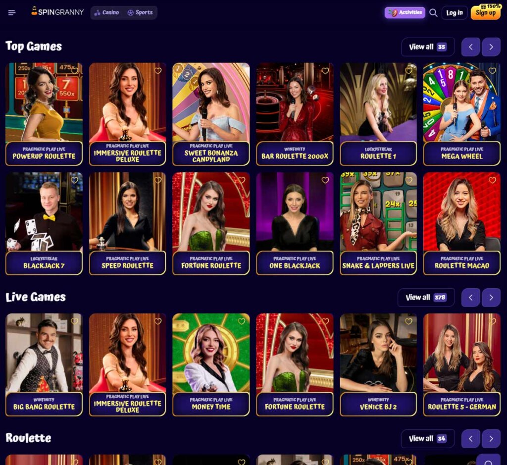 SpinGranny-casino-live-casino-games-collection-review